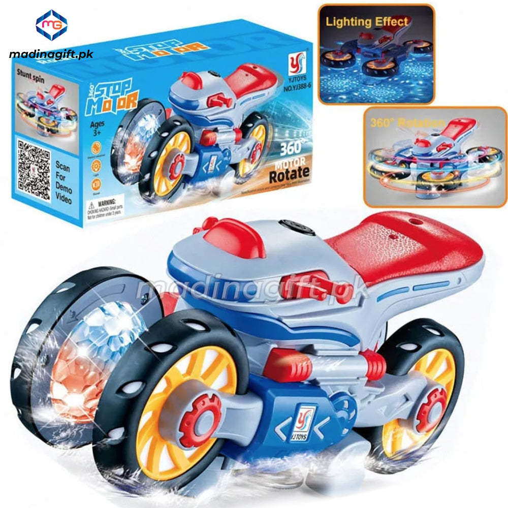 360 Rotating Stunt Bike - YJ3886 - Madina Gift