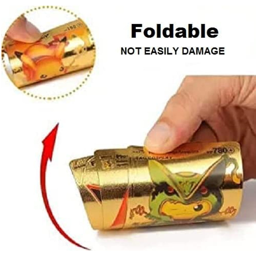 55 Pcs Pokemon Cartoon Collectible Golden Foil Cards Madina Gift