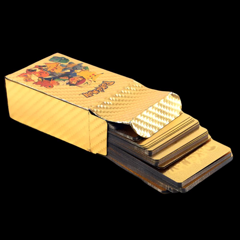 55 Pcs Pokemon Cartoon Collectible Golden Foil Cards Madina Gift