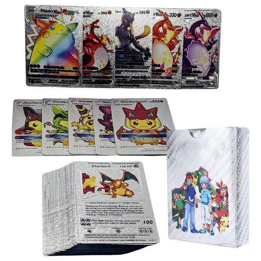 55 Pcs Pokemon Collectible Golden Foil Cards Madina Gift