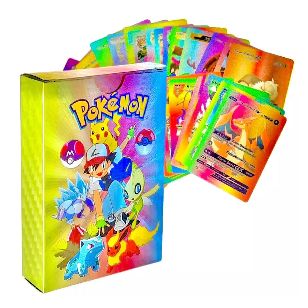 55 Pcs Pokemon Collectible Multicolor Foil Cards Madina Gift