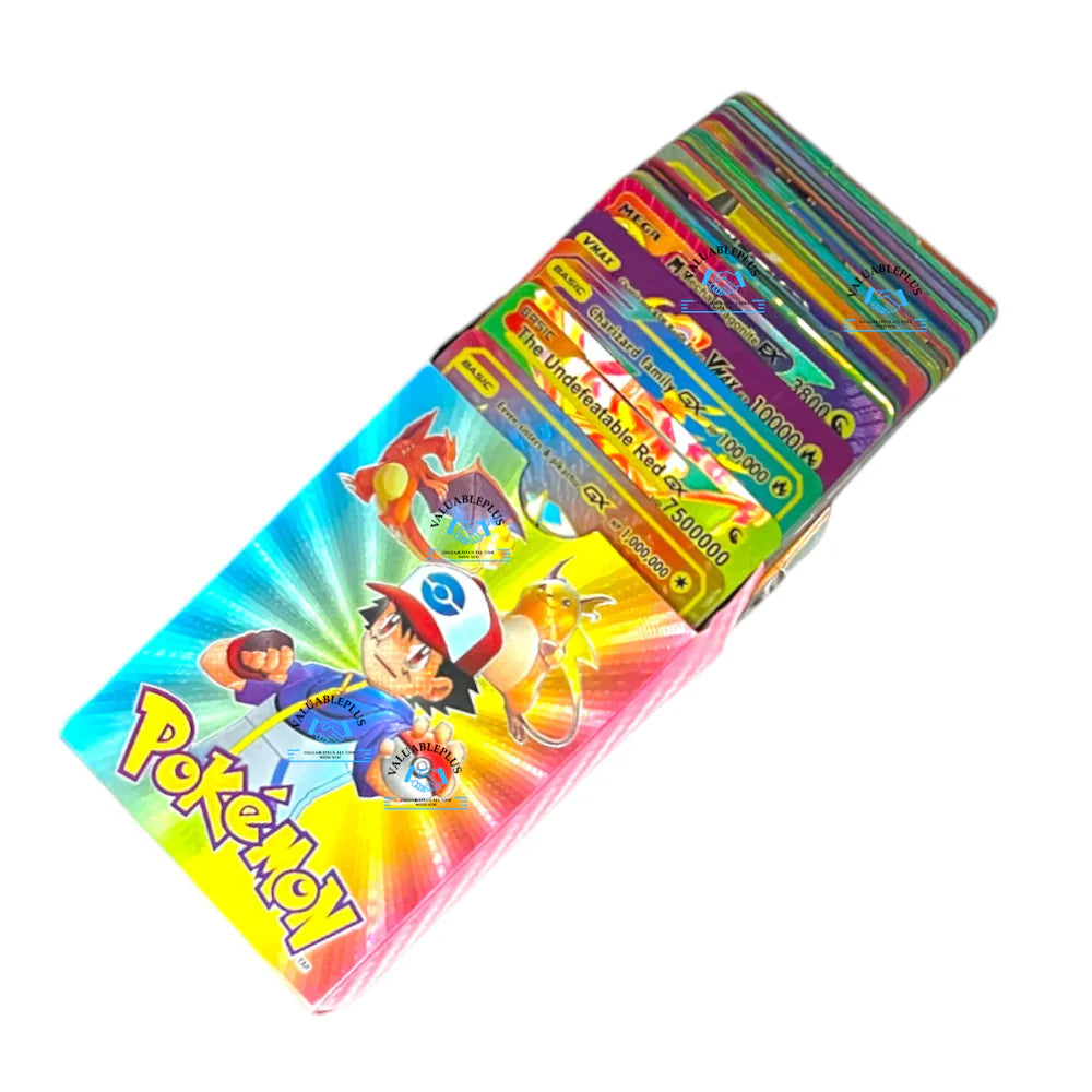 55 Pcs Pokemon Collectible Multicolor Foil Cards Madina Gift