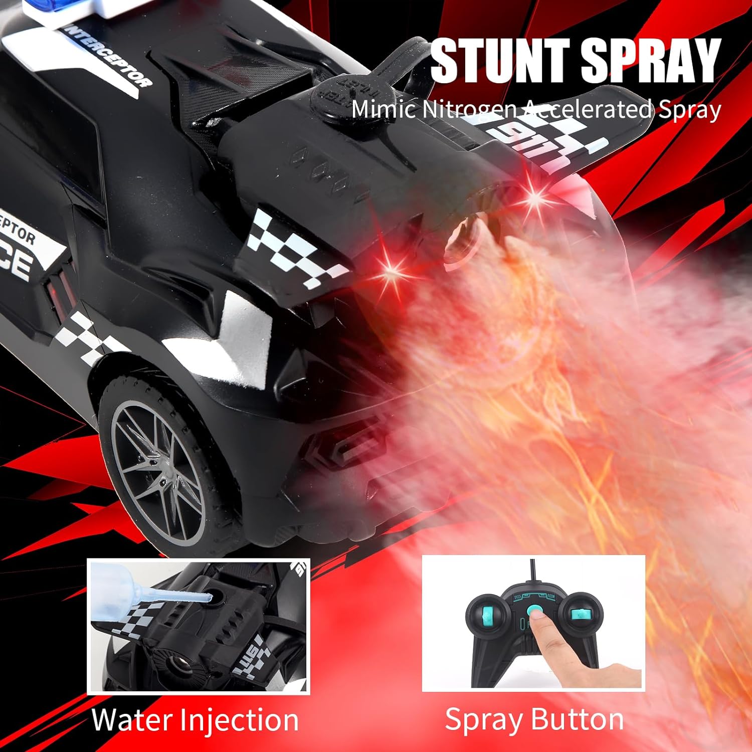 Speed X Police Car Remote Control With Spray KM660-2A - Madina Gift