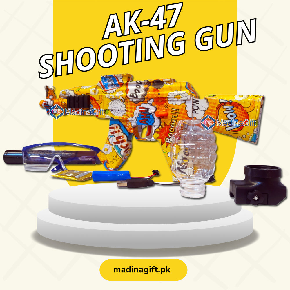 AK47 Water Bullets Shooting Gun 1853-G30B Rechargeable Automatic & Manual Functions Madina Gift