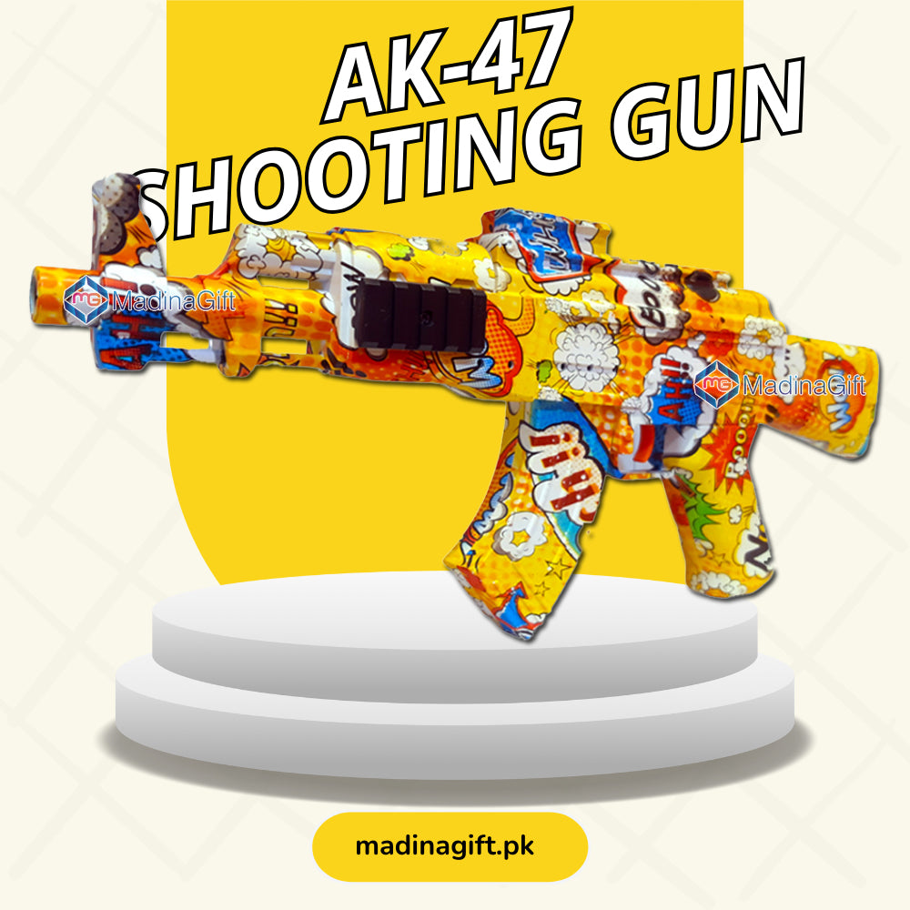 AK47 Water Bullets Shooting Gun 1853-G30B Rechargeable Automatic & Manual Functions Madina Gift
