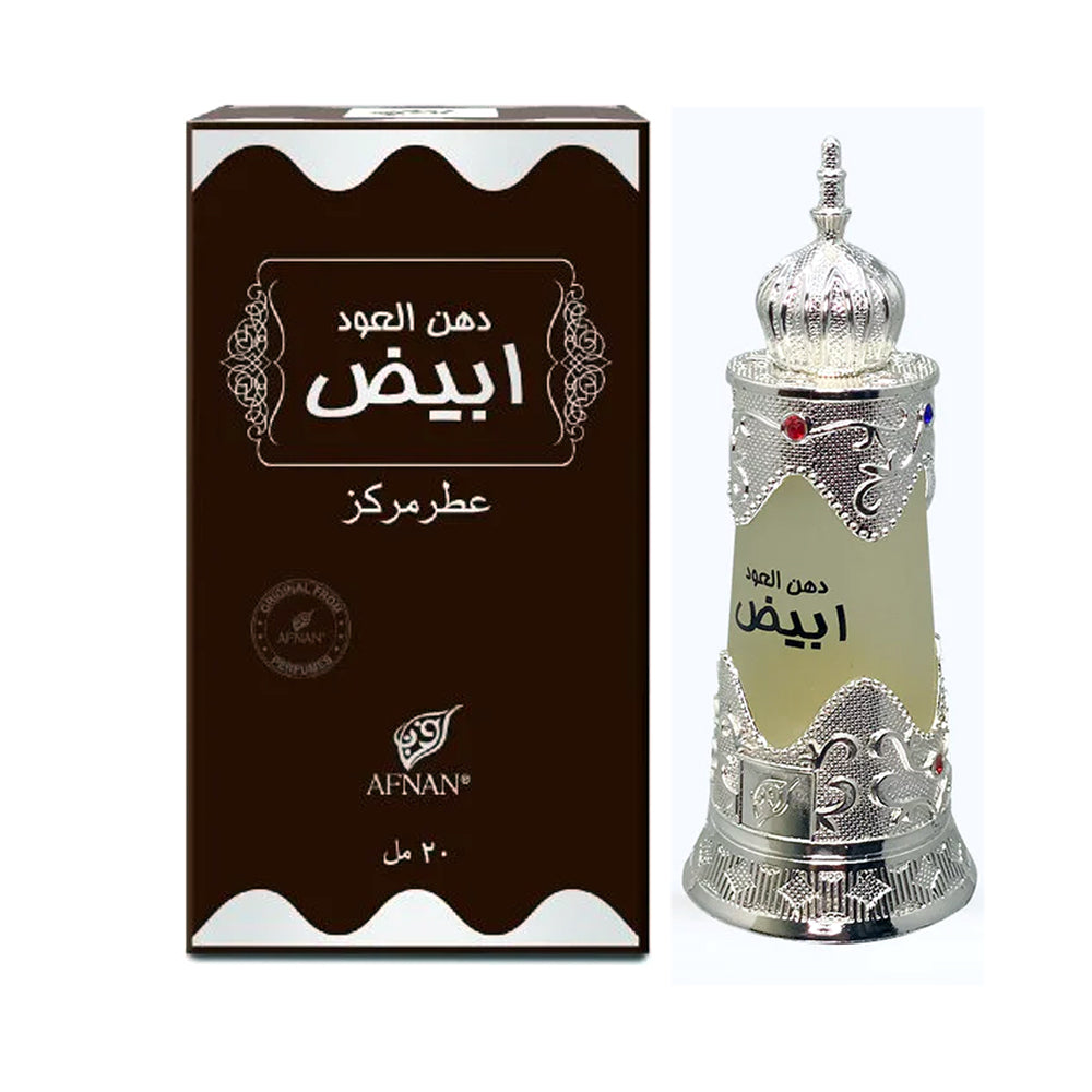 Afnan Dehn Al Oudh Abiyad Concentrated Perfume Oil Attar Madina Gift
