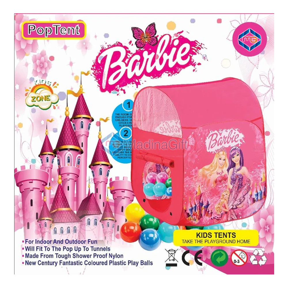 Barbie Pop Tent House With 50 Pcs Soft Plastic Balls BR7801 - Madina Gift