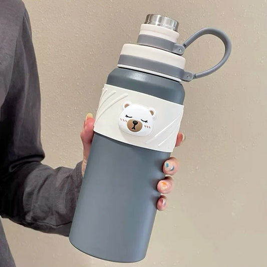 Adorable Bear Embossed Water Bottle - 800 ML