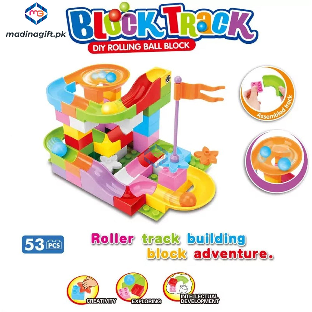 DIY Rolling Ball Block Track 53 Pcs Set - 839-41A - Madina Gift