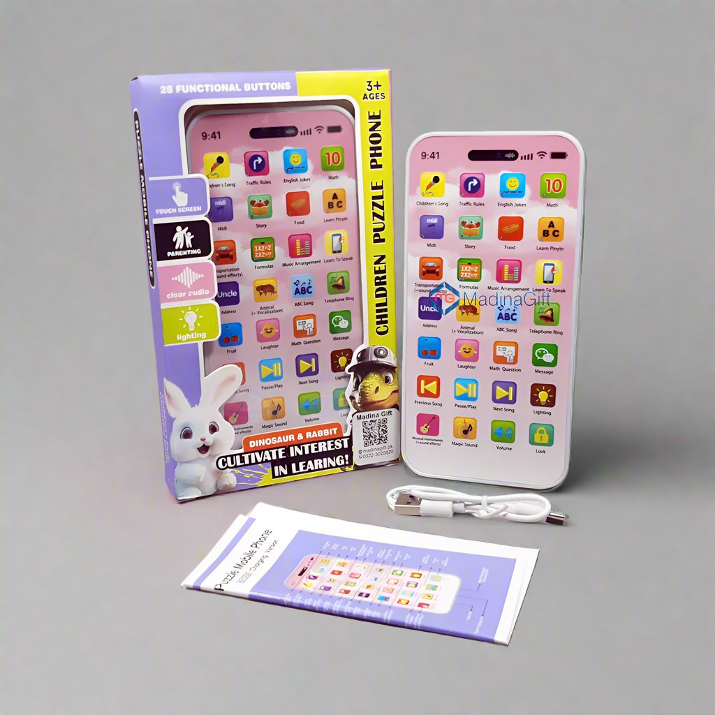 Children Rechargeable Puzzle Phone 28 Functional Buttons Madina Gift