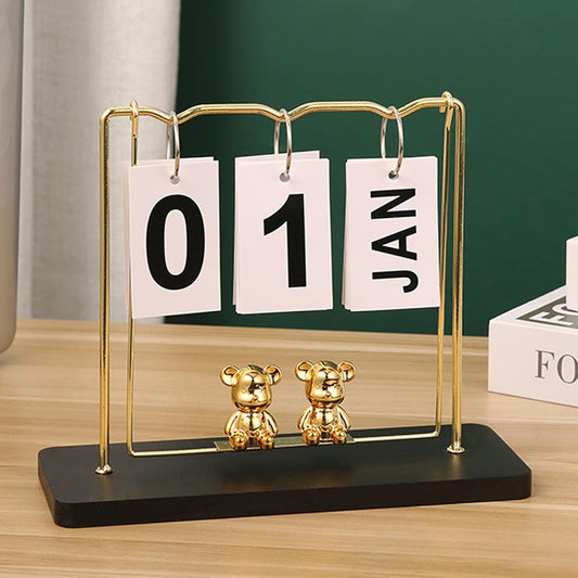 Creative Desktop Calendar With Swing Bears Madina Gift
