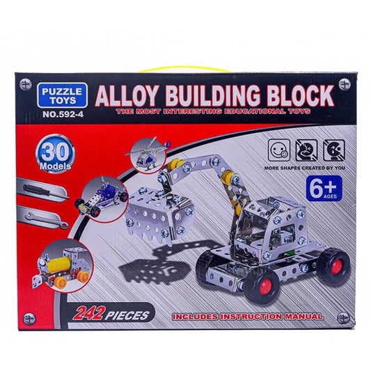 Alloy Construction Building Blocks Playset - 30 Models 242 Pieces