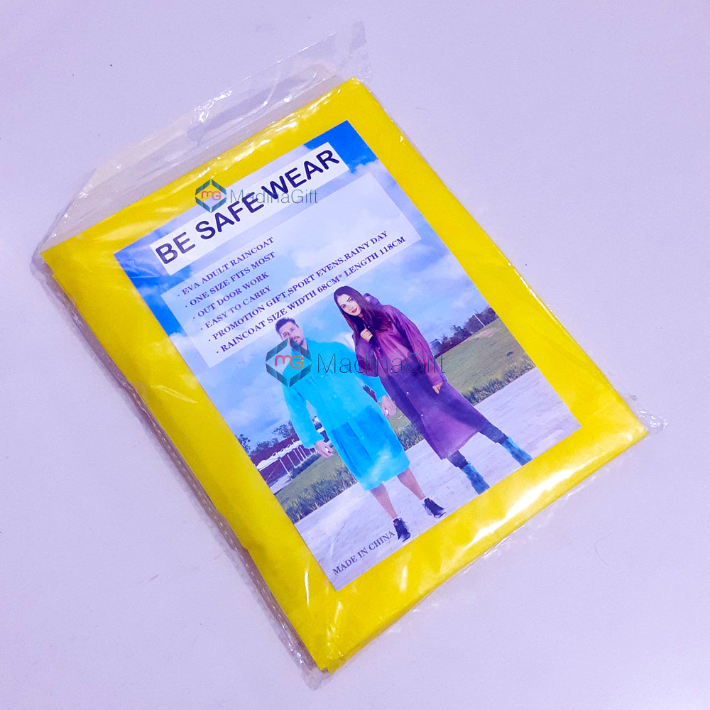 EVA Be Safe Wear Raincoat Free Size For Adults Men & Women Madina Gift