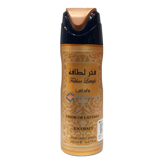 Fakhar Lattafa Gold Extrait Unisex Deodorant Body Spray Madina Gift