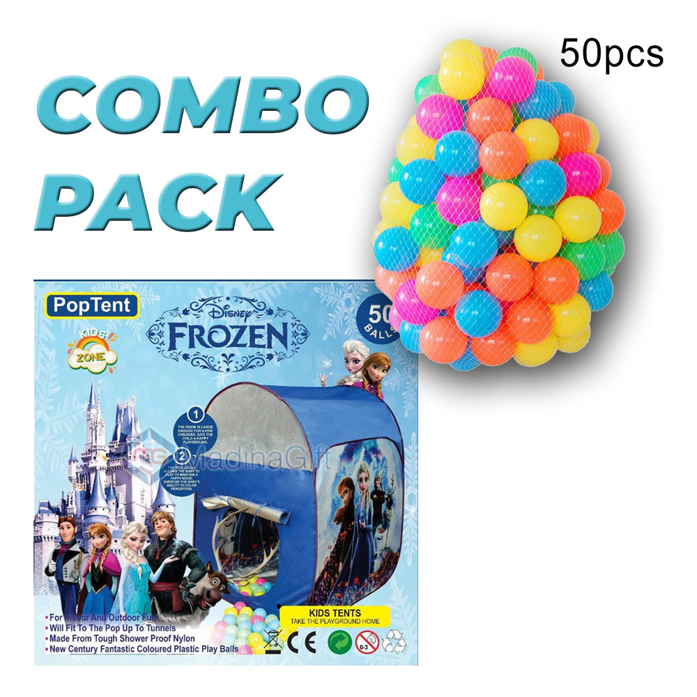 Frozen Pop Tent House With 50 Pcs Soft Plastic Balls FZ7802 - Madina Gift