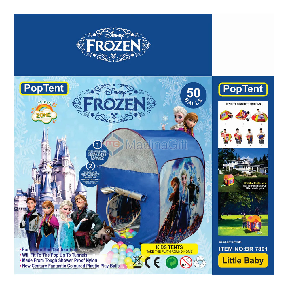 Frozen Pop Tent House With 50 Pcs Soft Plastic Balls FZ7802 - Madina Gift