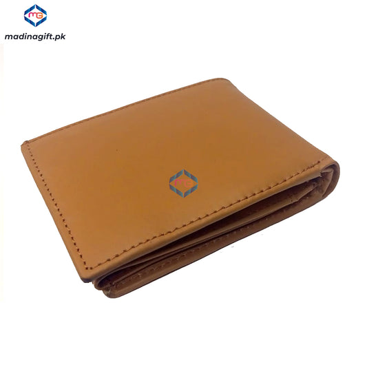 Genuine Leather Large Tri-Fold Mustard Wallet for Men - Madina Gift