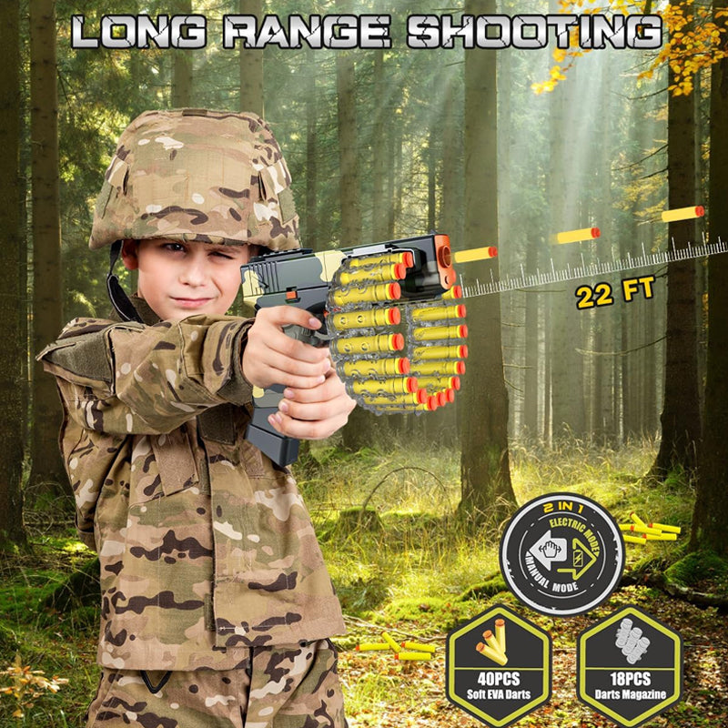 MEHGZHI TOYS 802B Glock Toy Gun Manual & Automatic Continuous Soft Bullet Throwing Gun MADINA GIFT