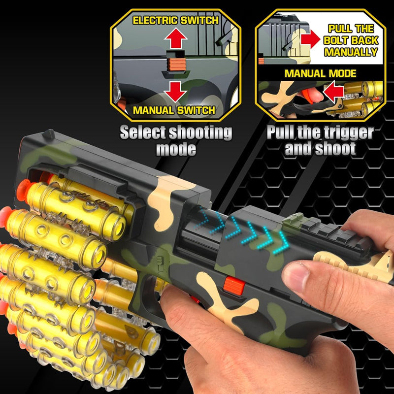 MEHGZHI TOYS 802B Glock Toy Gun Manual & Automatic Continuous Soft Bullet Throwing Gun MADINA GIFT