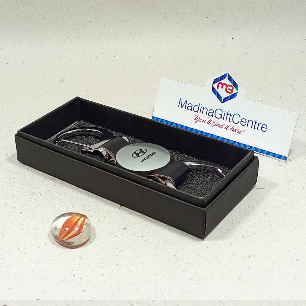 HYUNDAI Leather Keychain with Hook Madina Gift