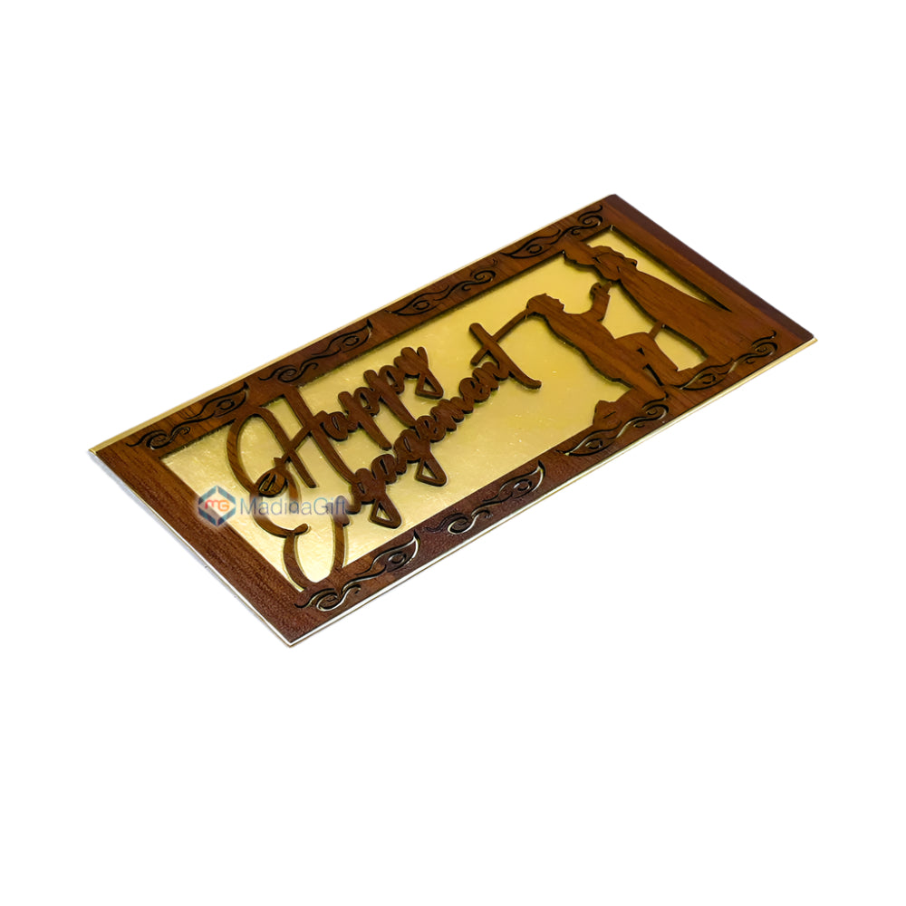 Happy Engagement Wooden Money Envelope Elegant & Unique MadinaGift