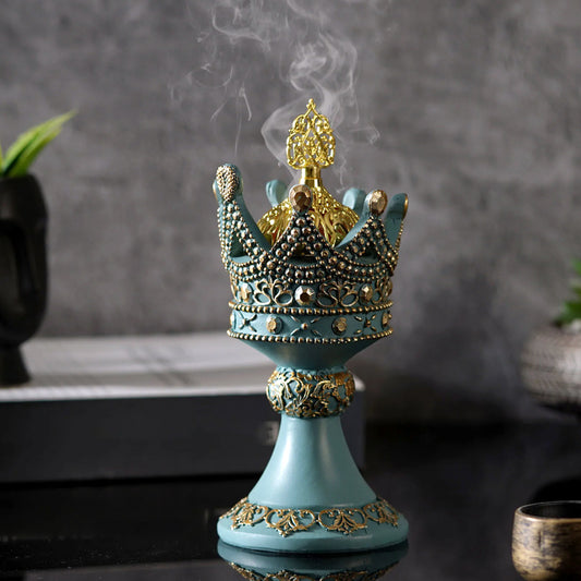 Luxury Essential Oil & Incense Burner With Resin Crown Madina Gift