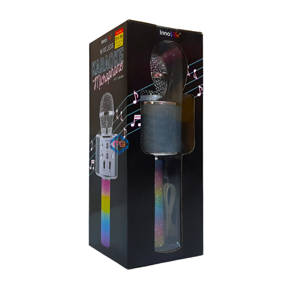 InnoVibe Wireless Karaoke Microphone with Speaker, Portable Handheld Microphone Bluetooth Speaker Madina Gift