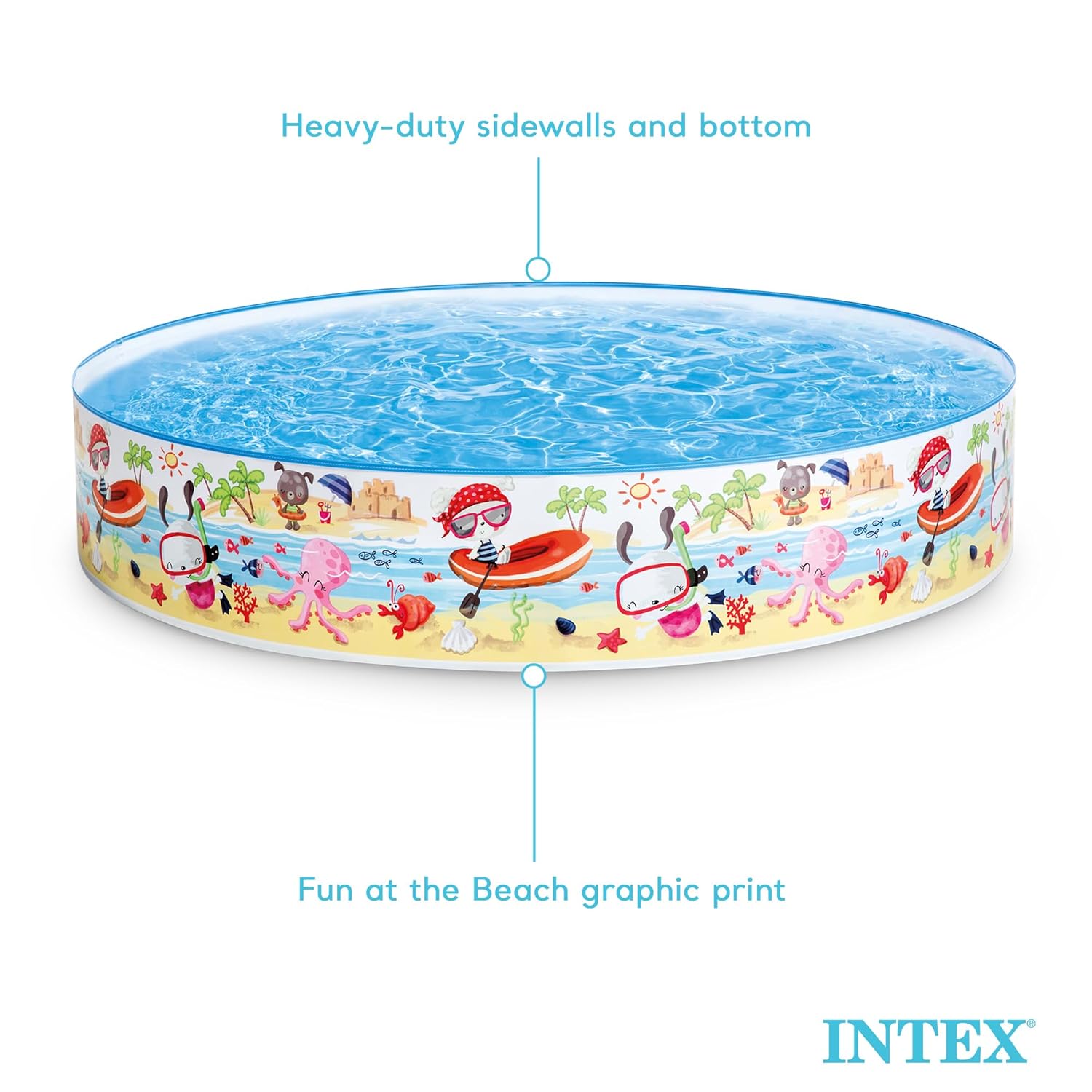 Intex Snapset Fun at the Beach Kiddie Pool 5' x 10" 56451 Madina Gift