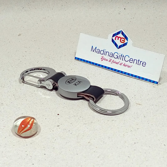Premium KIA Leather Keychain with Hook Madina Gift