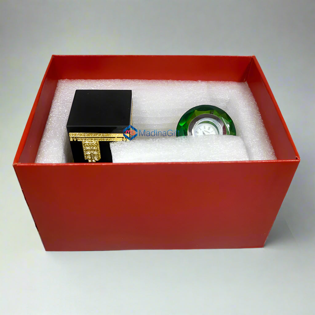 Beautiful Baitul Allah Kaaba Scale Model with Clock Madina Gift
