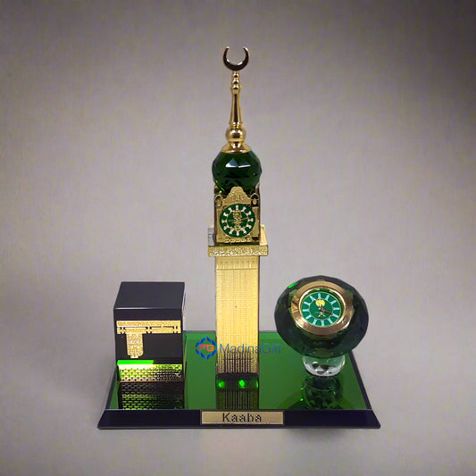 Beautiful Baitul Allah Kaaba Clock Tower Scale Model with Clock Madina Gift