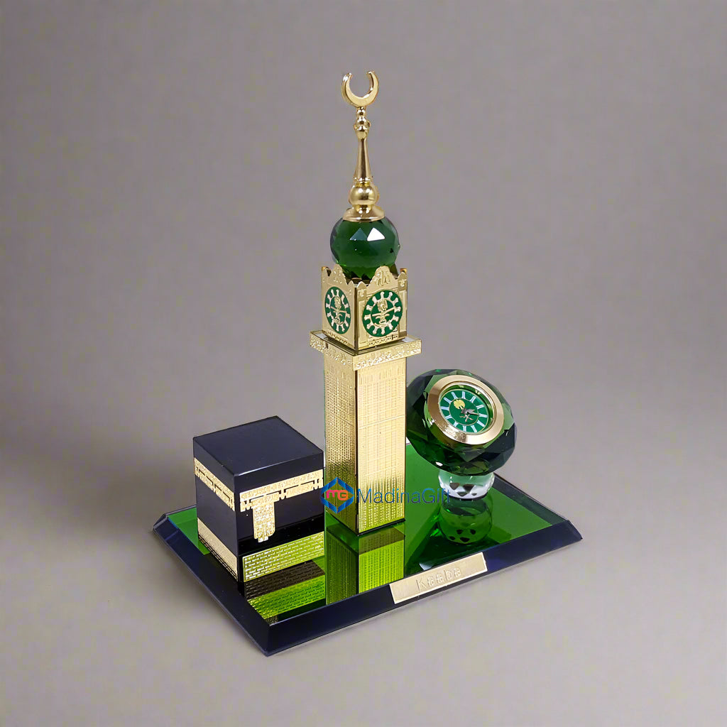 Beautiful Baitul Allah Kaaba Clock Tower Scale Model with Clock Madina Gift