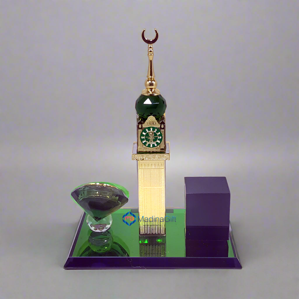 Beautiful Baitul Allah Kaaba Clock Tower Scale Model with Clock Madina Gift
