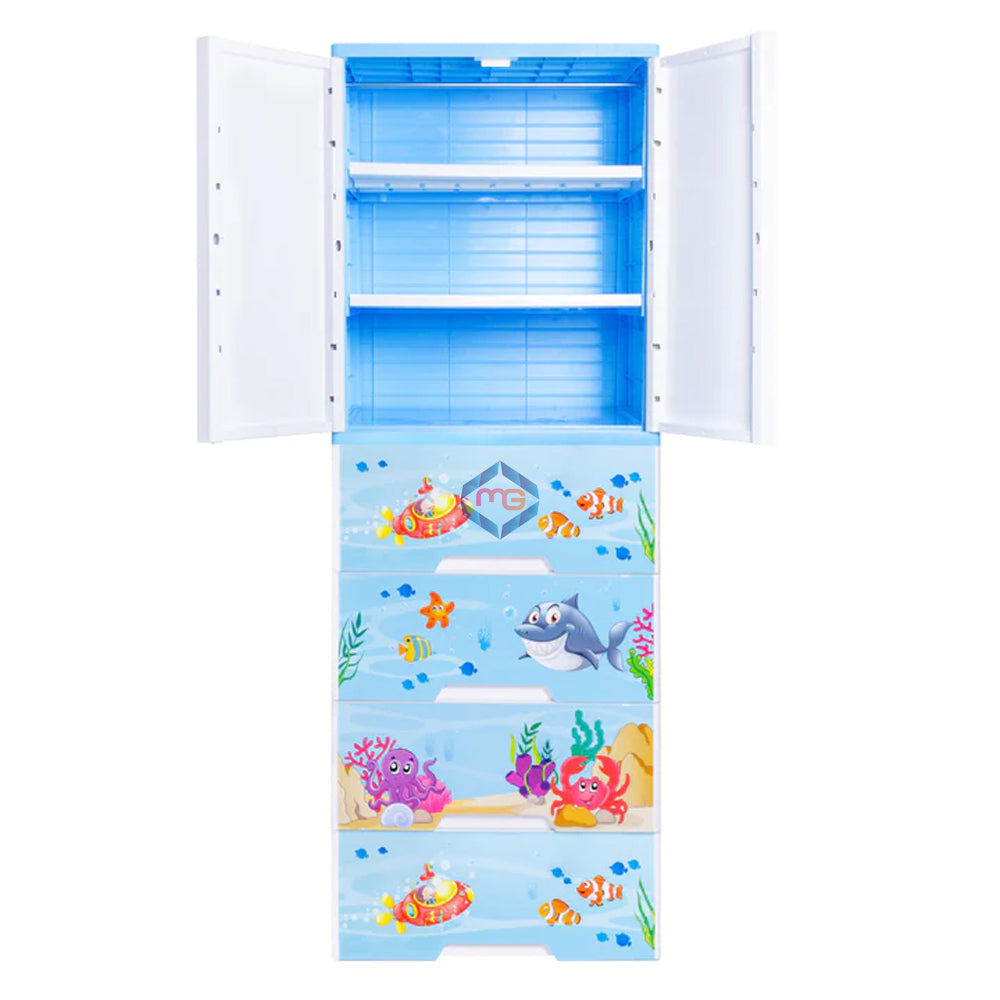 Kideez Wardrobe Ocean Blue 7 Layer - Madina Gift