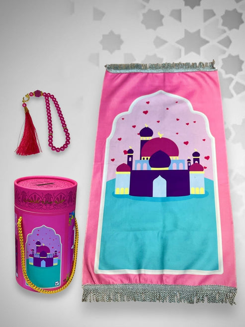 Kids' Islamic Prayer Set with Money Saving Box Madina Gift