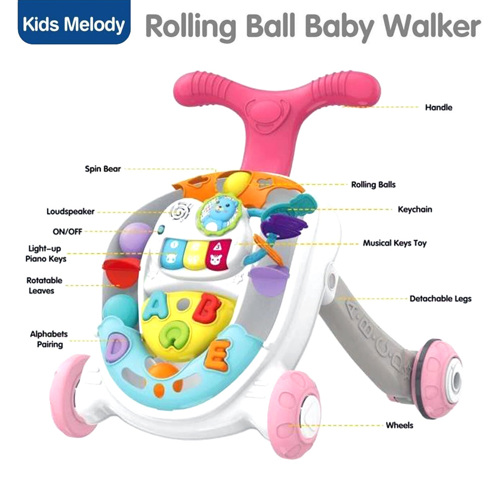Kids Melody 6656 Musical Rolling Ball Multifunction Baby Walker With Music Madina Gift