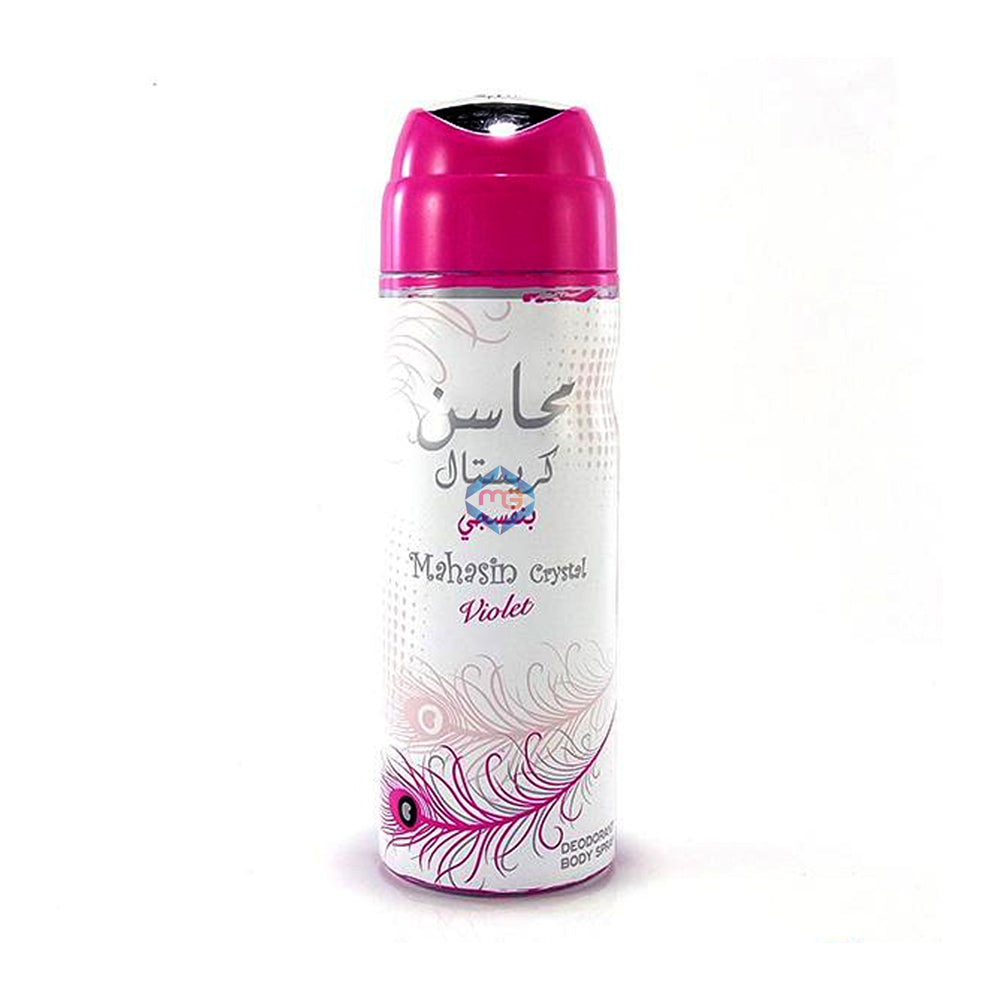 Lattafa Mahasin Crystal Violet Body Spray For Women 200 ML Madina Gift