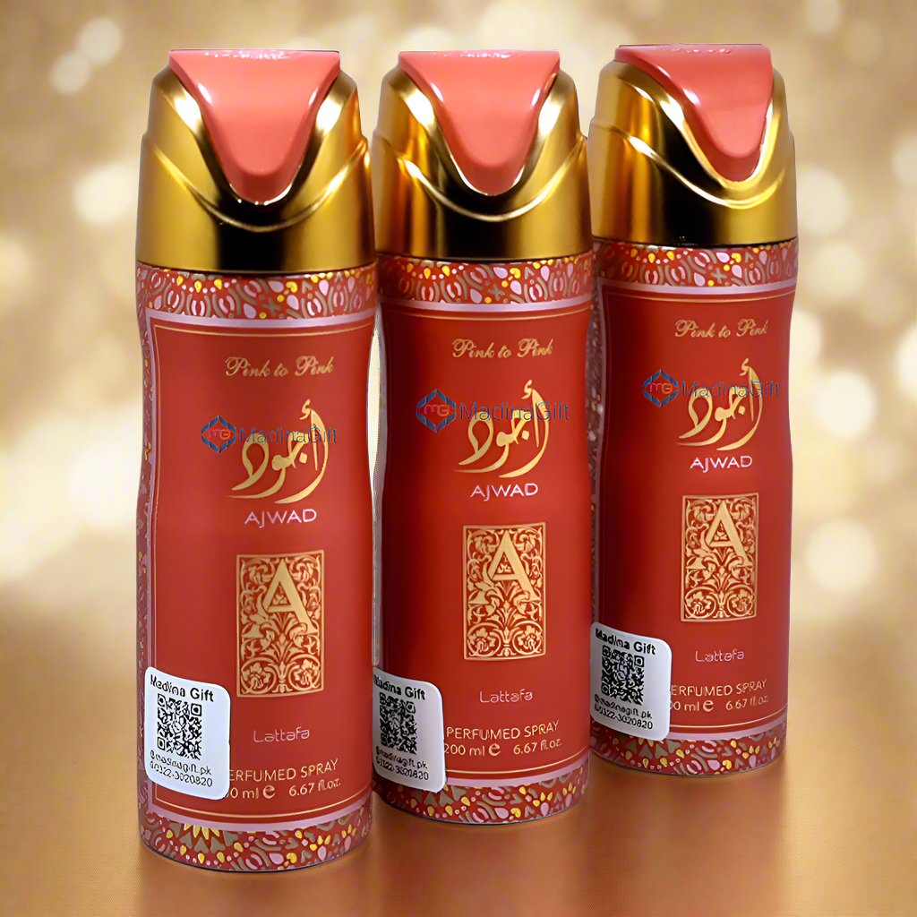 Lattafa Ajwad Pink to Pink Unisex 200 ML Deodorant Spray Madina Gift