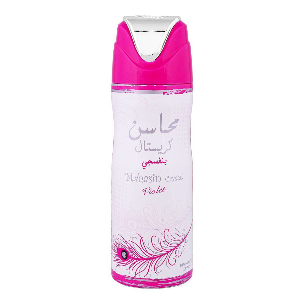 Lattafa Mahasin Crystal Violet Body Spray For Women 200 ML Madina Gift