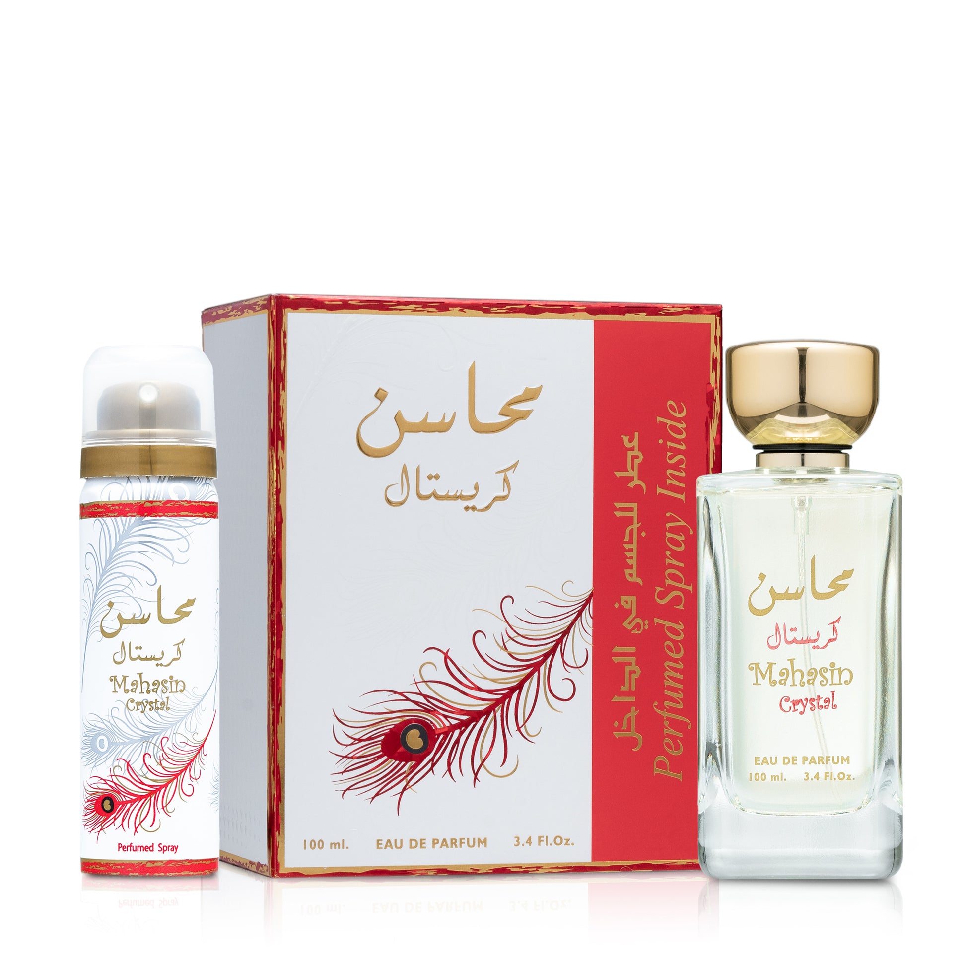 Mahasin Crystal With Free Deodorant 100 ML Perfume - Madina Gift