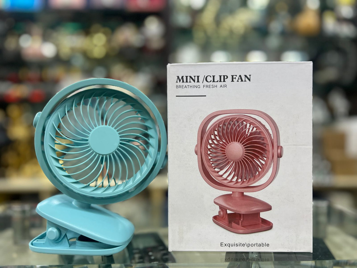 Mini Clip Fan - USB Rechargeable & LED Lights