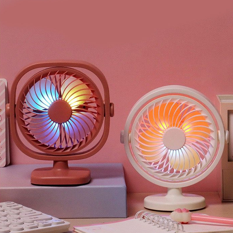 USB Rechargeable Mini Clip Fan & LED Lights For School Madina Gift
