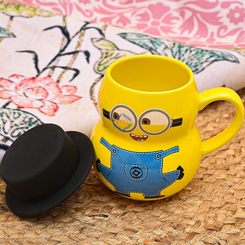 Ceramic Minion Mug with Cap Lid - Madina Gift