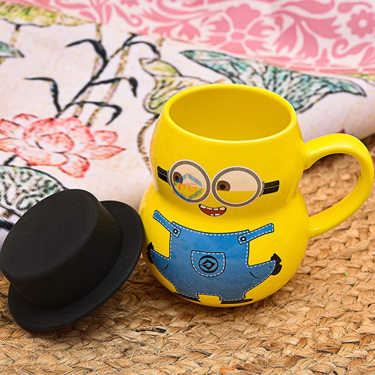 Ceramic Minion Mug with Cap Lid - Madina Gift