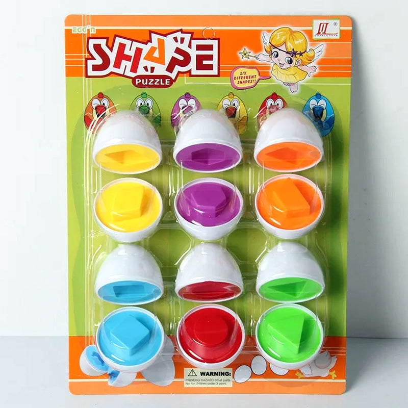 Montessori Learning Smart Egg Shape Matching Puzzle - 6 Eggs Learning Play Set - QL7717