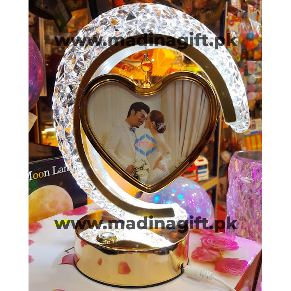 Crystal Moon LED Hanging Heart Photo Frame Lamp 3 Sequence Dimmer - Madina Gift