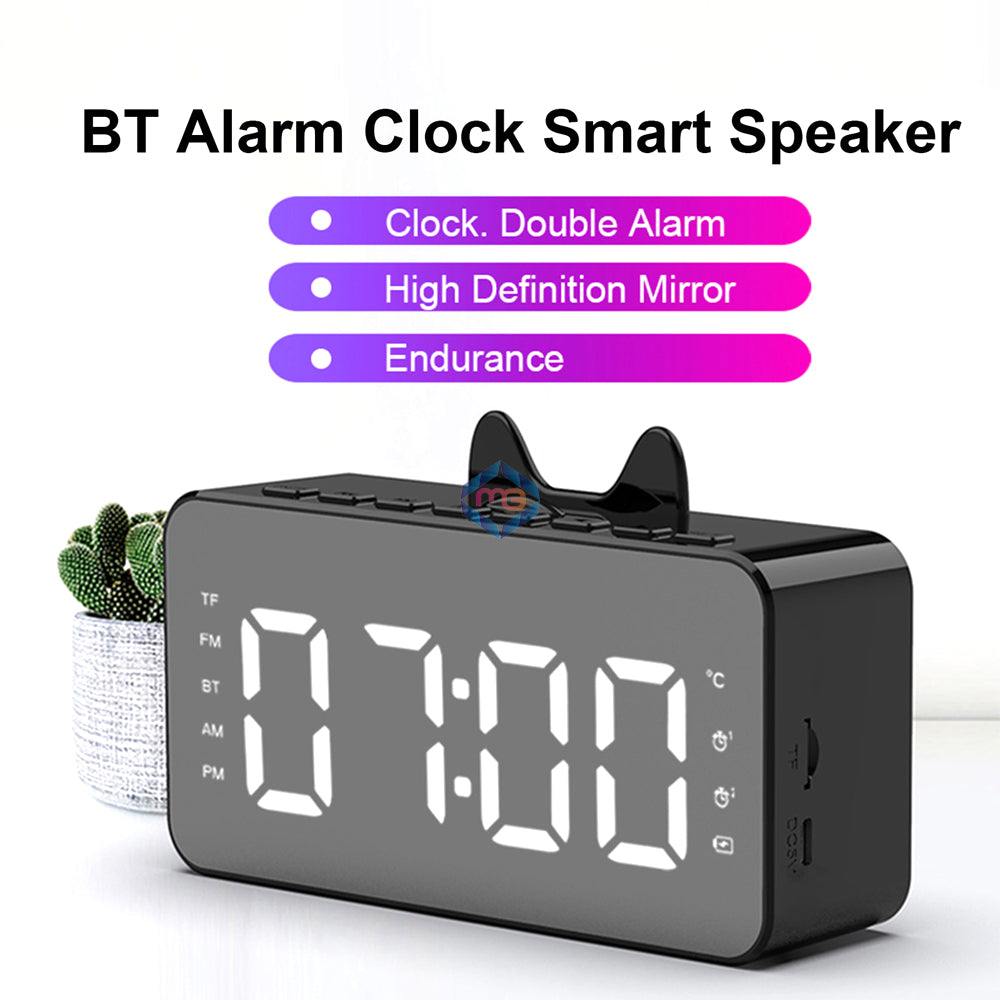 Bluetooth Digital Mirror Speaker Alarm Clock - Q9