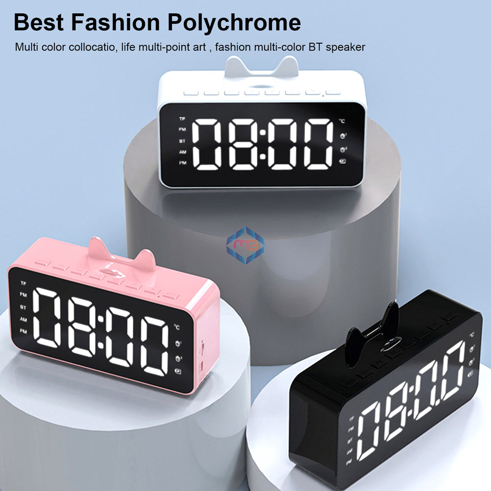 Bluetooth Digital Mirror Speaker Alarm Clock - Q9