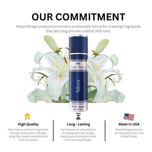 Royal Mirage Silver Body Spray
Enhance your everyday with our Silver Body Spray. USA