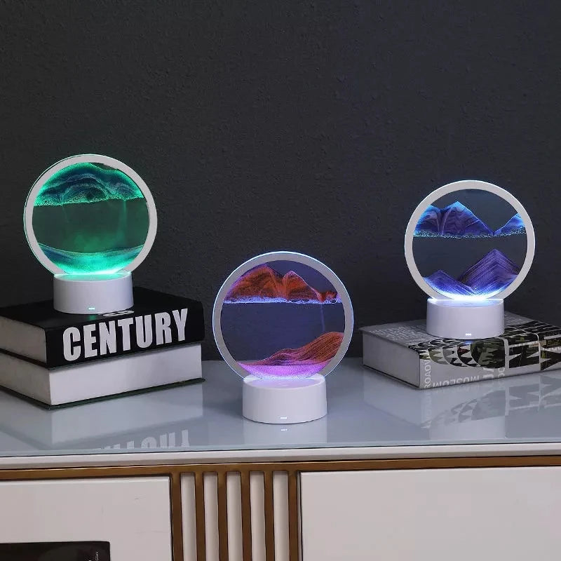 Quicksand Lamp Moving Sand Art Hourglass & LED Night Light Madina Gift